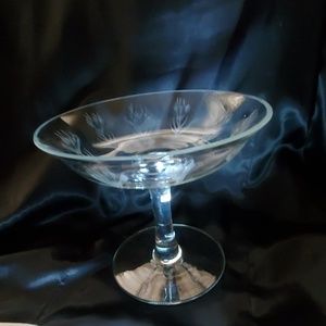 Etched glass  dish